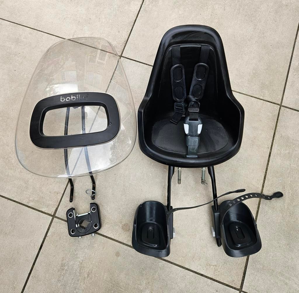 Fietszitje voor met windscherm Bobike one mini zwart, Ophalen, Gebruikt