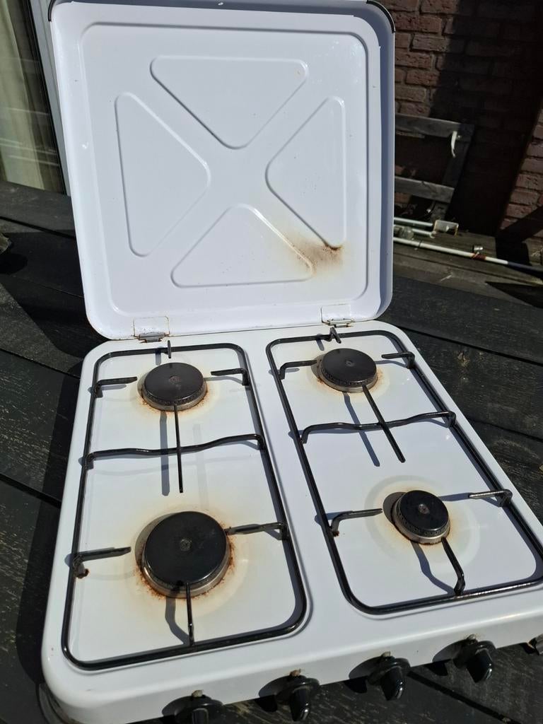 Gas stel te koop, Witgoed en Apparatuur, Kookplaten, Ophalen of Verzenden, Vrijstaand, Gas, 4 kookzones