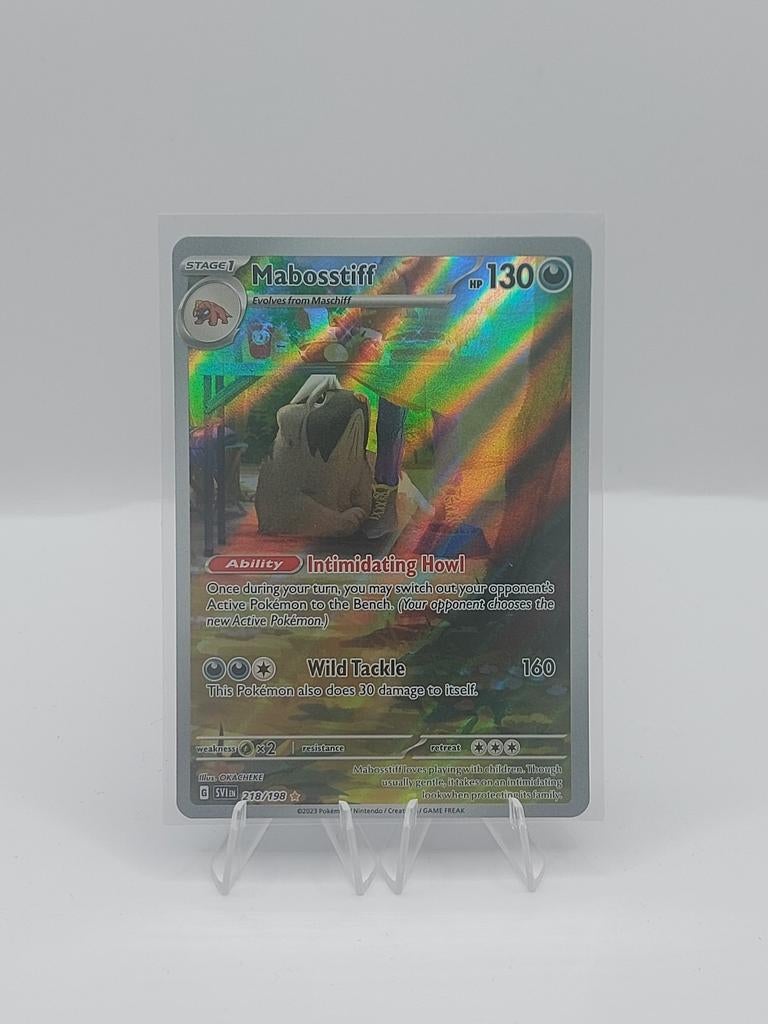 Mabosstiff #218 (Scarlet & Violet) - near mint, Hobby en Vrije tijd, Verzamelkaartspellen | Pokémon, Zo goed als nieuw, Losse kaart