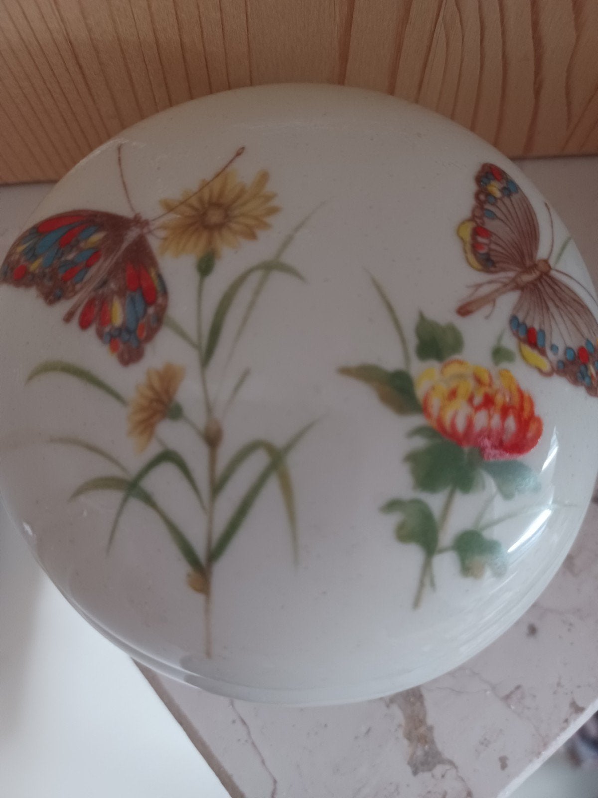 Sieradendoosje met vlinders en bloemen bakje doosje, Ophalen of Verzenden