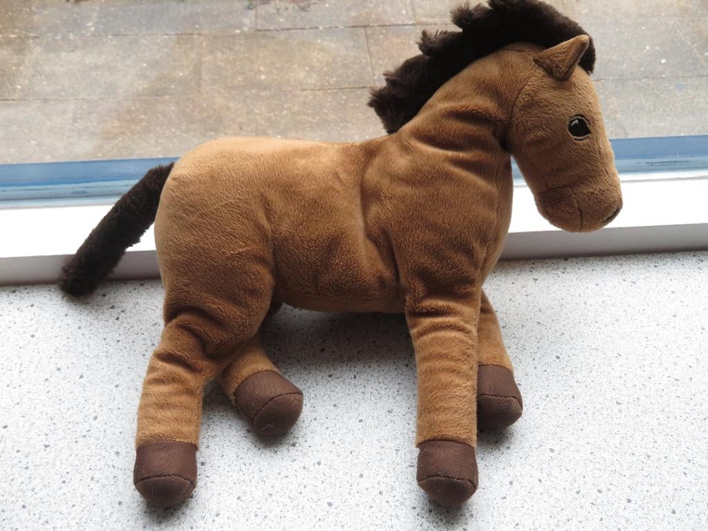 Bruin velours paard van IKEA Okenlopare donkerbruine manen, Paard, IKEA, Ophalen of Verzenden, Zo goed als nieuw
