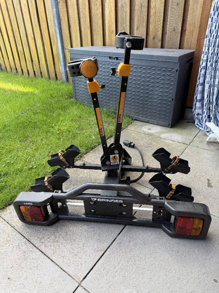 Hawk Spinder Kantelbare Fietsendrager, Auto diversen, Fietsendragers, Ophalen, Gebruikt, 2 fietsen, Trekhaakdrager