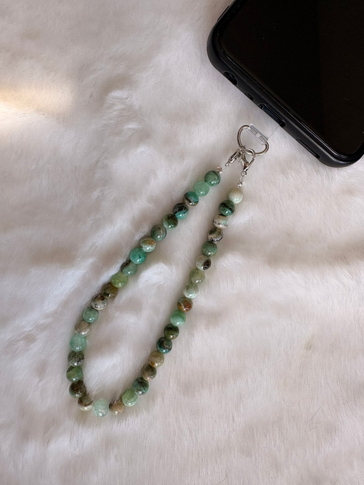 Groene Aventurijn telefoonkoord Classic – 6 mm – 22 cm, Telecommunicatie, Mobiele telefoons | Toebehoren en Onderdelen, Ophalen of Verzenden