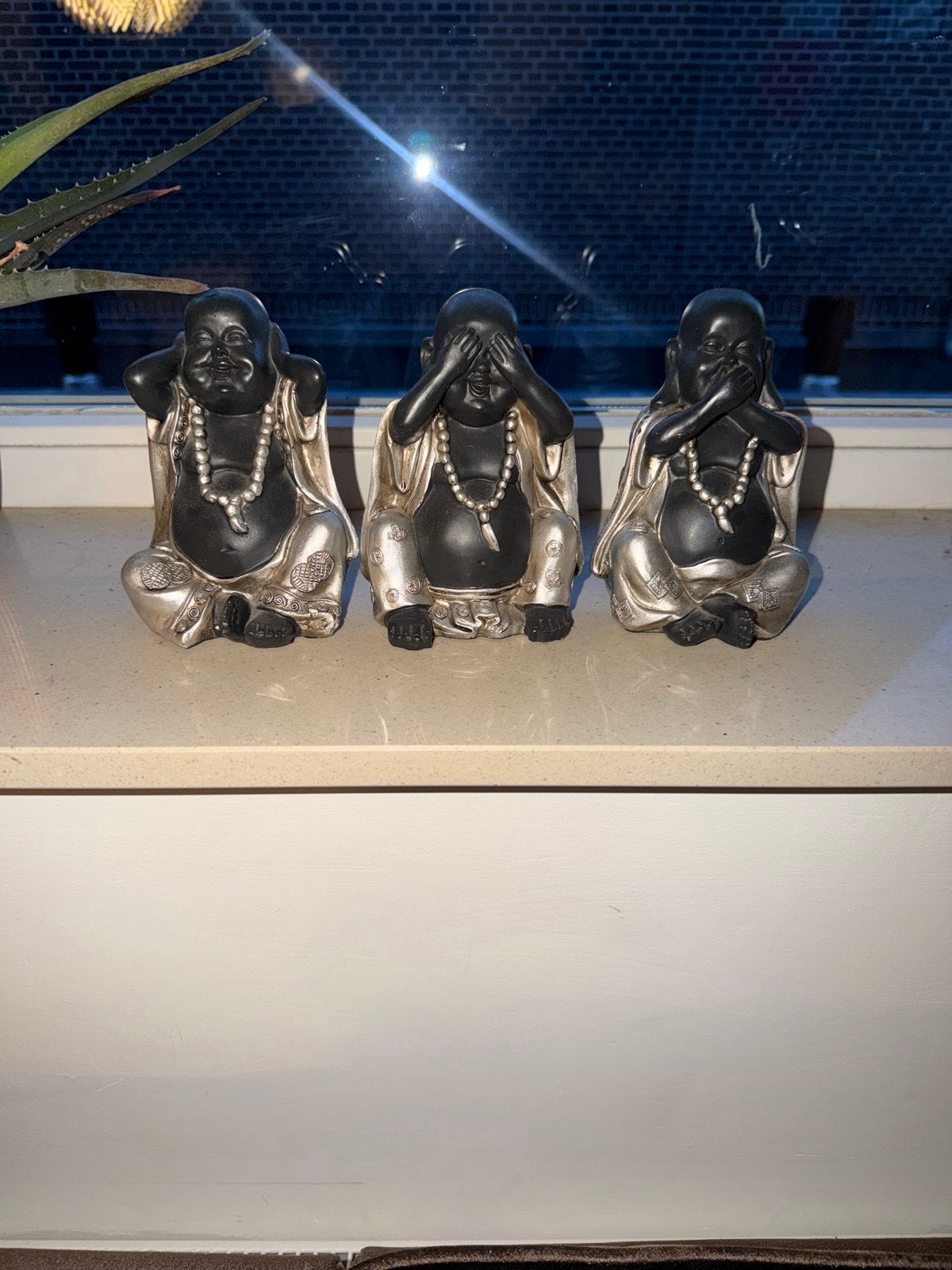 Set Boeddha beeldjes: Horen, Zien en Zwijgen, Huis en Inrichting, Woonaccessoires | Boeddhabeelden, Gebruikt, Overige materialen