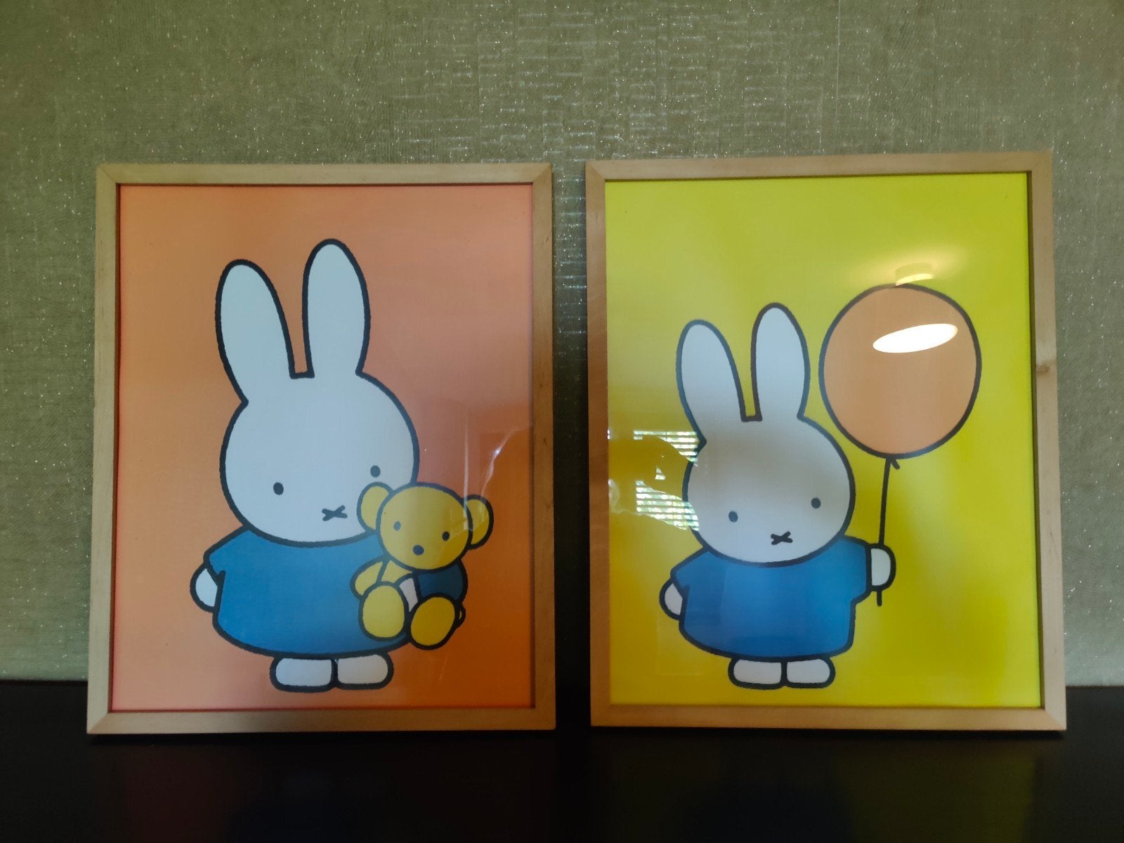 2 Nijntje prints in houten lijst, Ophalen, 50 – 75, Minder dan 50 cm, Oorspronkelijke maker