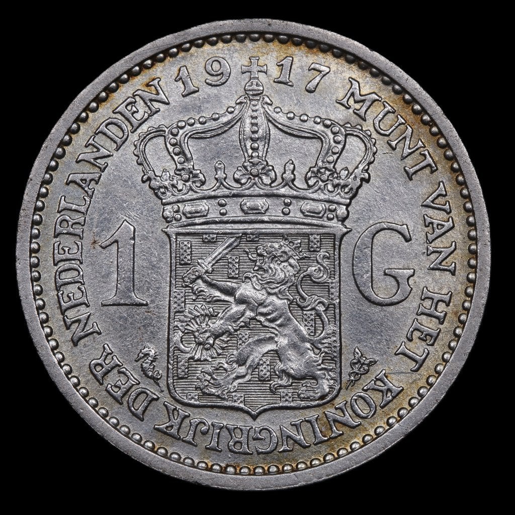 Gulden 1917. Pr., 1 gulden, Zilver, Ophalen of Verzenden, Koningin Wilhelmina