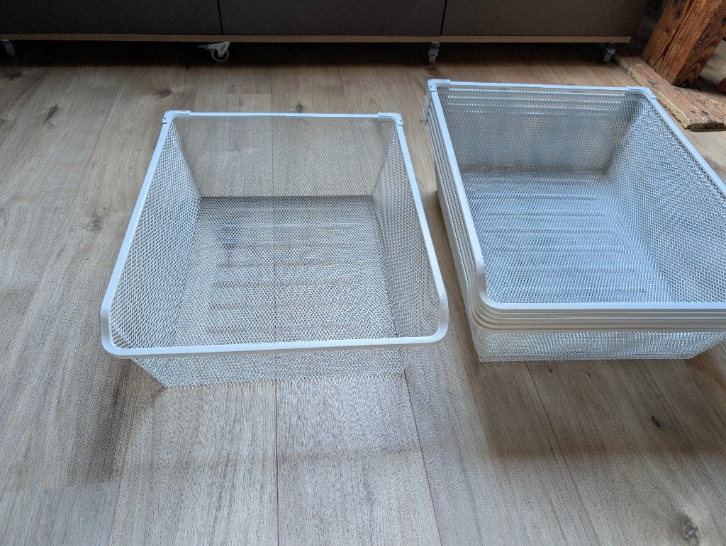 6 KOMPLEMENT Ikea pax kast lades incl uittrekrail, Huis en Inrichting, Kasten | Kledingkasten, Ophalen, Gebruikt, Wit, 50 tot 100 cm