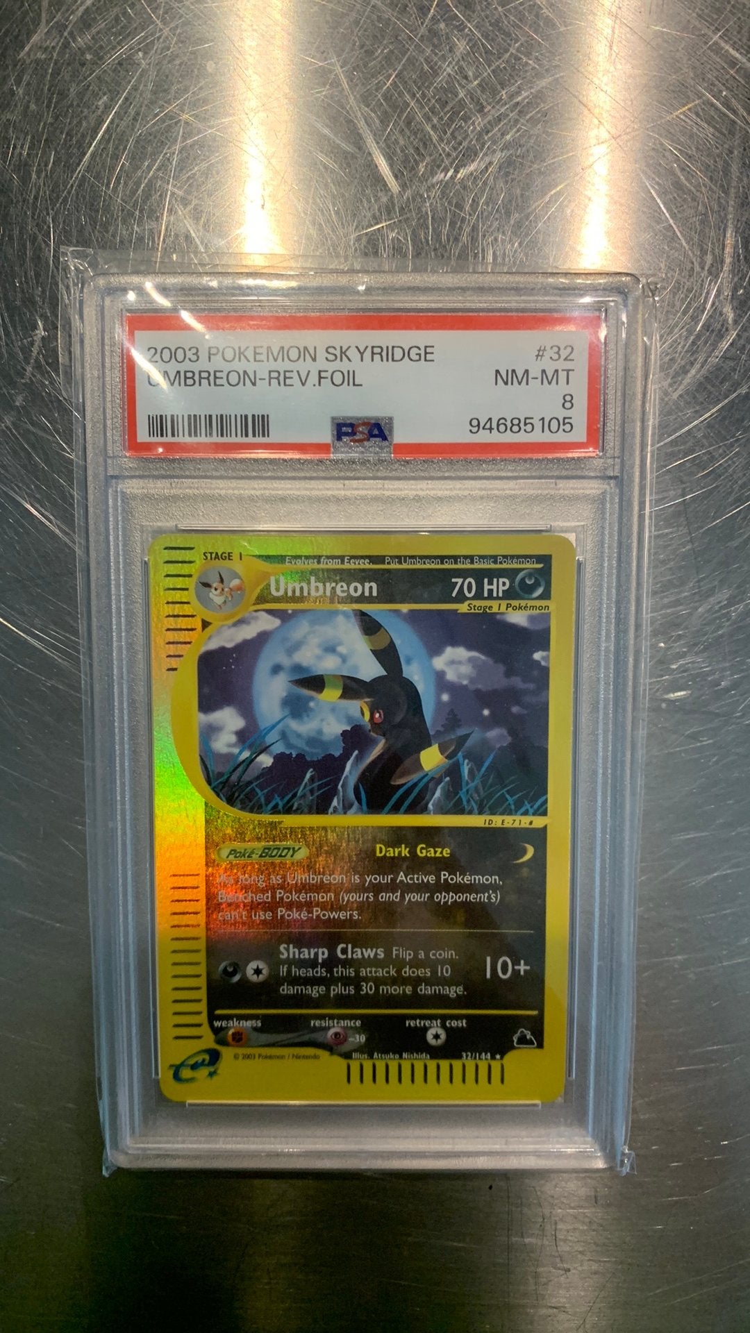 Umbreon [Reverse Holo] #32 Pokemon Skyridge, Ophalen of Verzenden, Zo goed als nieuw
