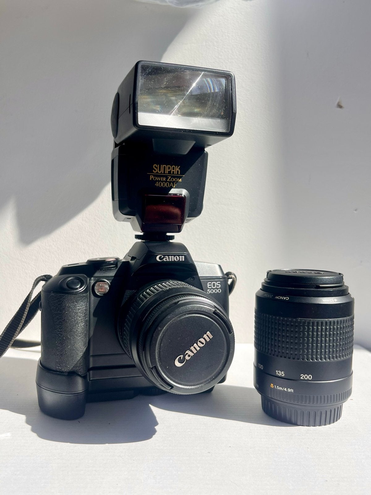 Complete set: Canon EOS 5000 met 2 lenzen en flitser, Verzenden, Gebruikt, Spiegelreflex, Canon