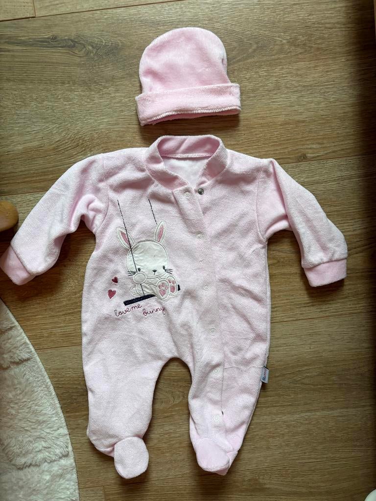 Roze boxpakje met konijntje maat 62 voor babymeisje, Ophalen of Verzenden, Zo goed als nieuw, Meisje, Pakje