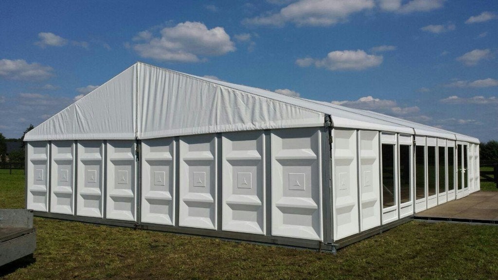 TE KOOP Harde tentwanden voor aluhal pvc wandpaneel, Tuin en Terras, Partytenten, Ophalen, Gebruikt, Minder dan 5 meter, Overige typen