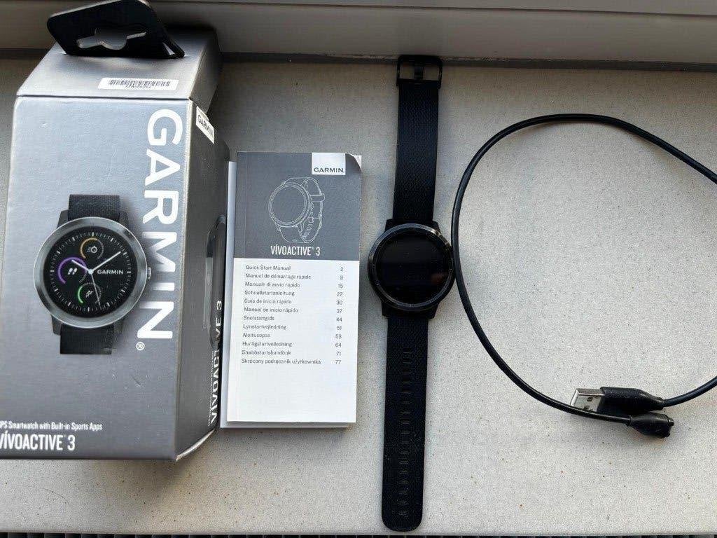 Garmin Vivoactive 3 Smartwatch Zwart - in hele goede staat, Zwart, Garmin, Ophalen of Verzenden, Zo goed als nieuw