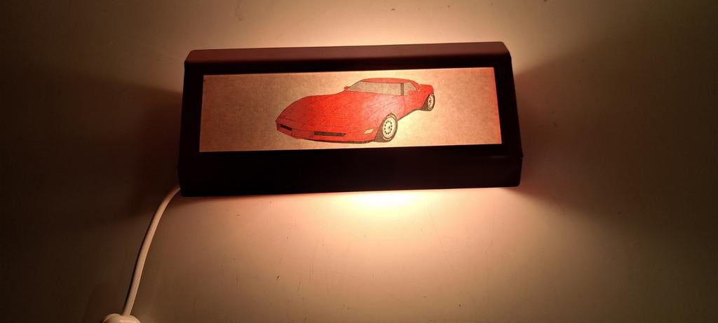 Vintage bedlampje 'Licht '88' rood - 21x10x7 cm, Ophalen of Verzenden, Gebruikt, Metaal, Vintage, Retro