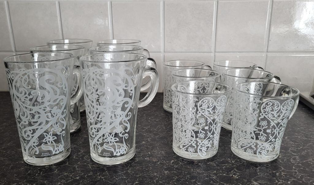 Senseo Douwe Egberts glazen Marcel Wanders - 12 stuks, Ophalen of Verzenden, Overige stijlen, Kop(pen) en/of Schotel(s), Glas