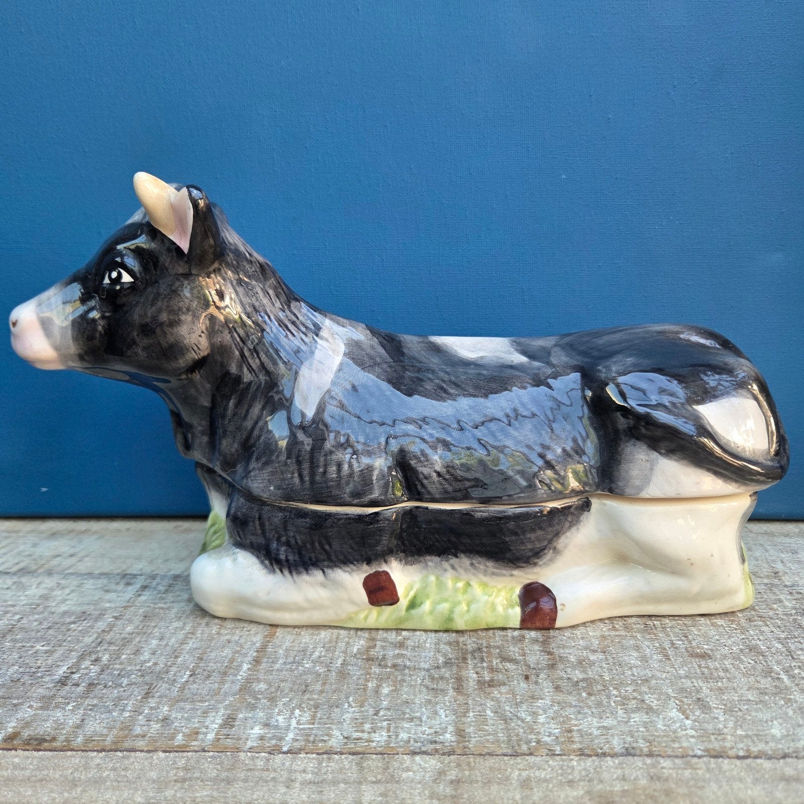 puntgave vintage terrine van Michel Caugant model koe, Ophalen of Verzenden