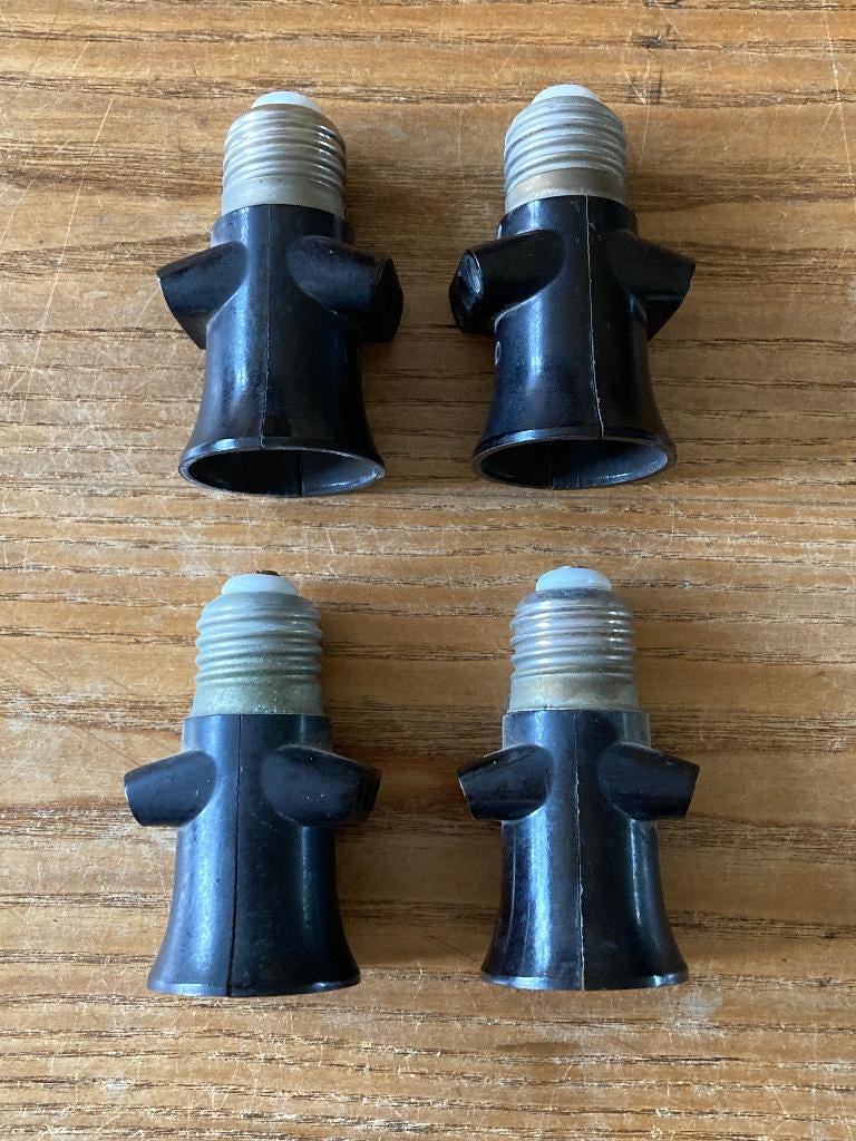 3x Vintage bakelieten lampverlenger lamp verlenger stekker, Antiek en Kunst, Ophalen of Verzenden