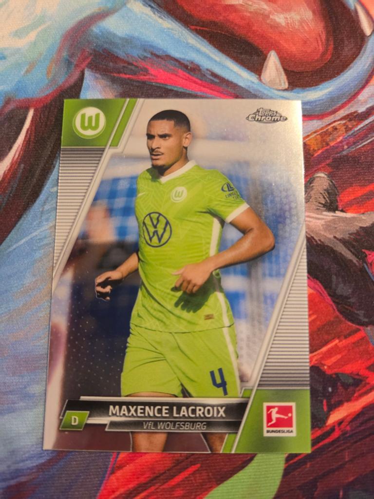 Topps Chrome Maxence Lacroix VFL Wolfsburg Voetbalkaart, Verzamelen, Ophalen of Verzenden