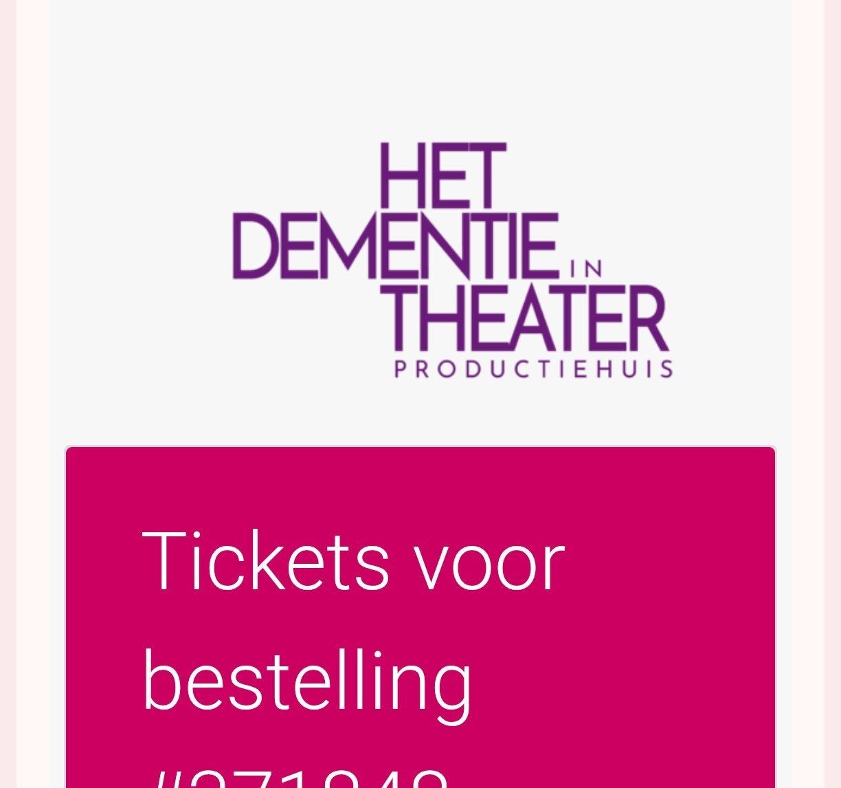 Dag mama Dementie in Theater, 2 kaartjes Hoofddorp VANDAAG, Twee personen, September, Toneel