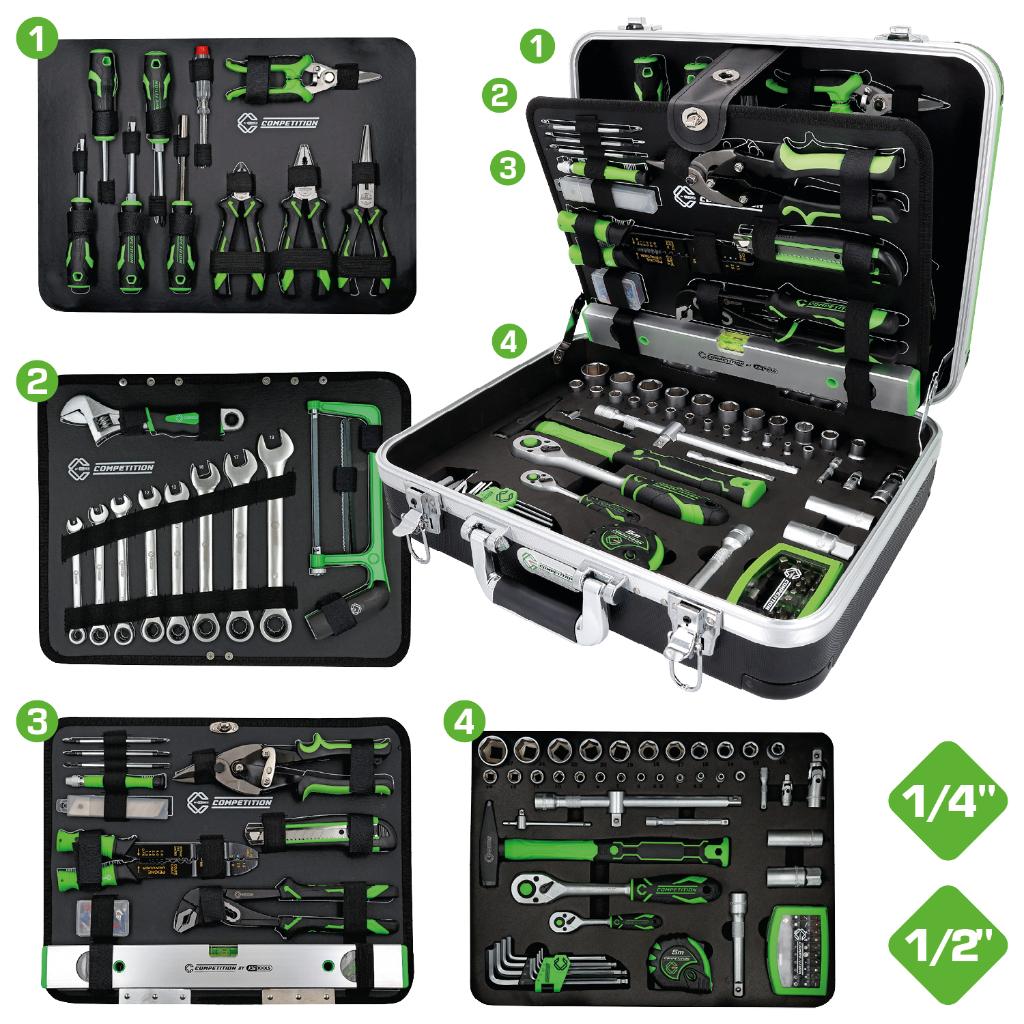512.0145 | Competition 1/4" + 1/2" Gereedschapset, 145-dlg, KS Tools, Info@kstools.com, Nieuw, Ophalen of Verzenden