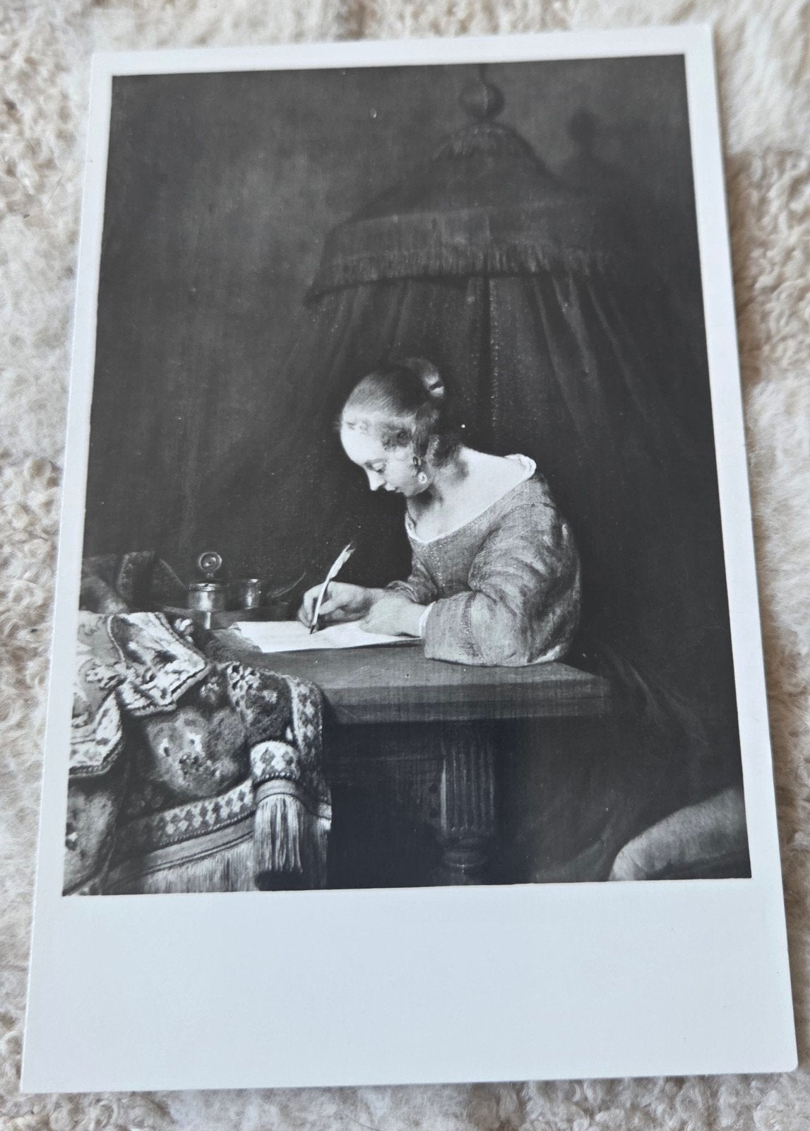 Ansichtkaart Mauritshuis - G. ter Borch, De Briefschrijver, Verzenden, 1960 tot 1980, Ongelopen, Overige thema's