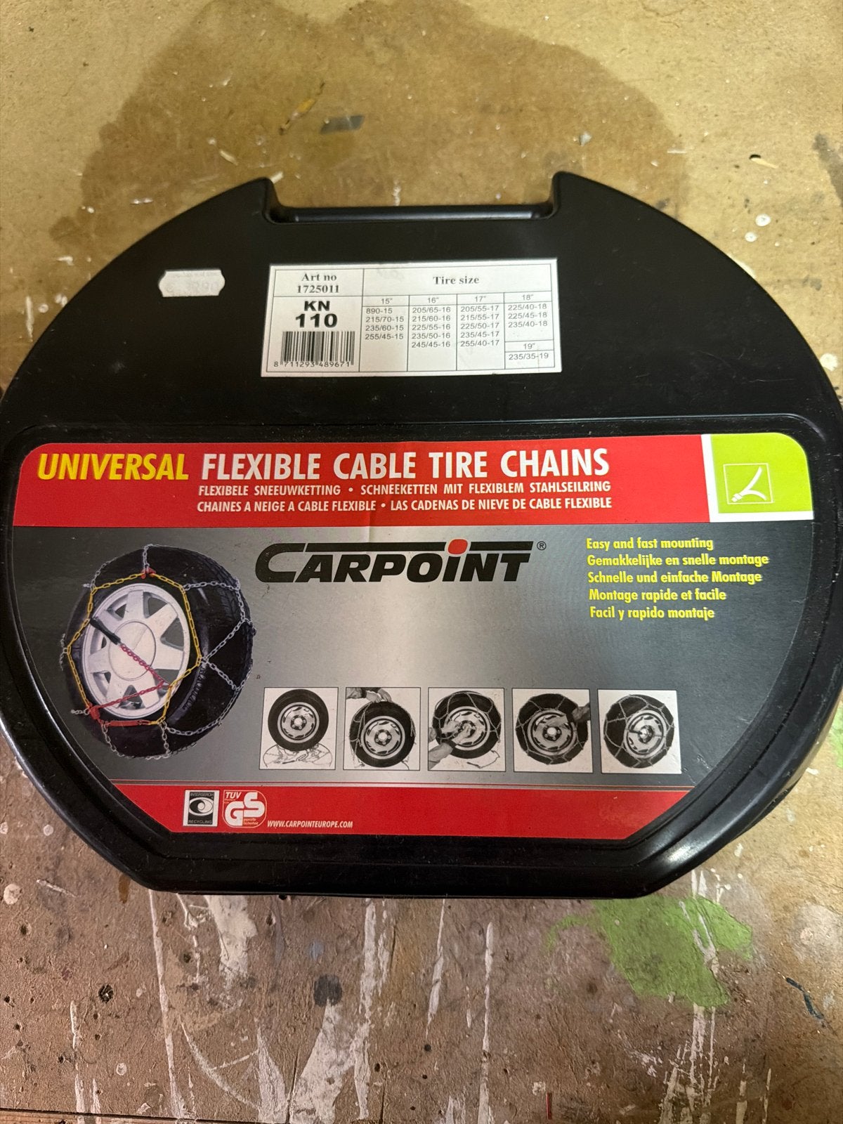 Carpoint Universele Flexibele Kabel Sneeuwkettingen KN 110, Auto diversen, Ophalen, Zo goed als nieuw