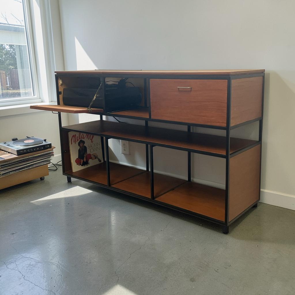 Zwevende wandkast jaren '50 - Pastoe/ 't Spectrum stijl, Huis en Inrichting, Kasten | Wandmeubels, Ophalen, Gebruikt, Met klep(pen)