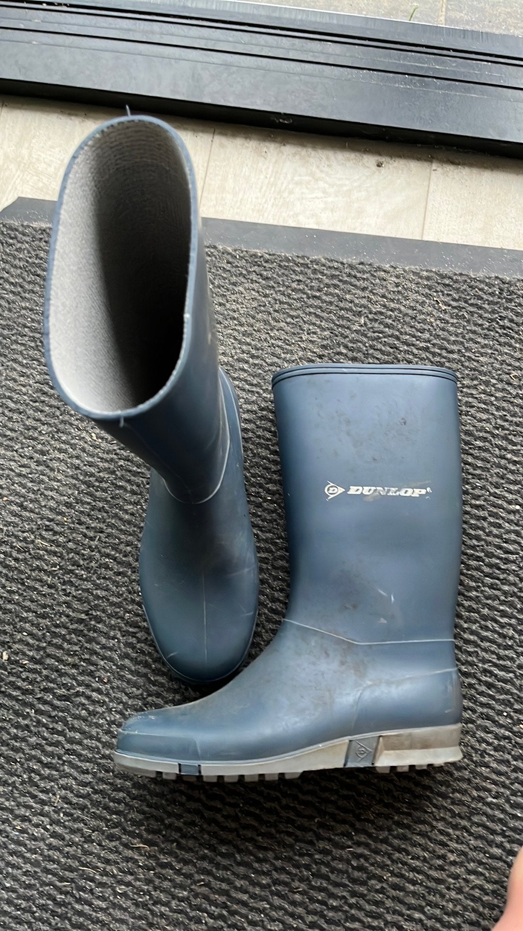 Regen laarzen 34 Dunlop blauw gebruikt maar nog prima, Ophalen, Gebruikt, Jongen of Meisje, Laarzen