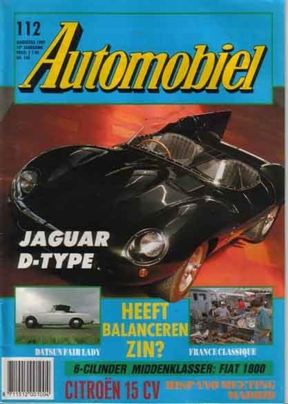 Automobiel 112 1989 : Datsun Fairlady - Fiat 1800 / 2100, Ophalen of Verzenden, Gelezen, Algemeen