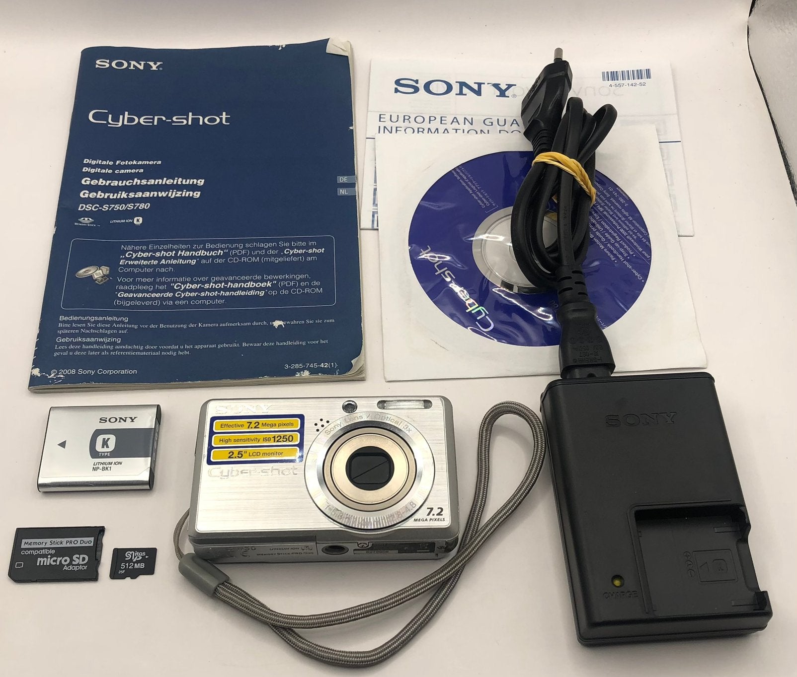 Sony Cyber-shot DSC-S750 - compact camera, Audio, Tv en Foto, Fotocamera's Digitaal, Ophalen of Verzenden, Zo goed als nieuw, Sony
