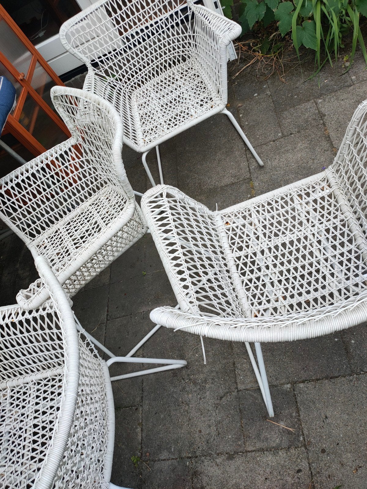 Draadstoelen 4 stuks ikea, Ophalen, Gebruikt, Stapelbaar
