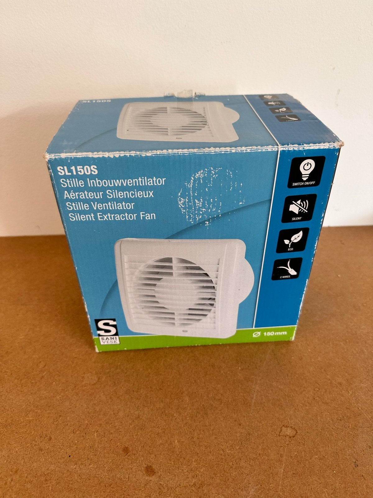 Sani Veske SL150S Stille Inbouwventilator 150mm, Doe-het-zelf en Verbouw, Ophalen of Verzenden, Nieuw, Ventilator