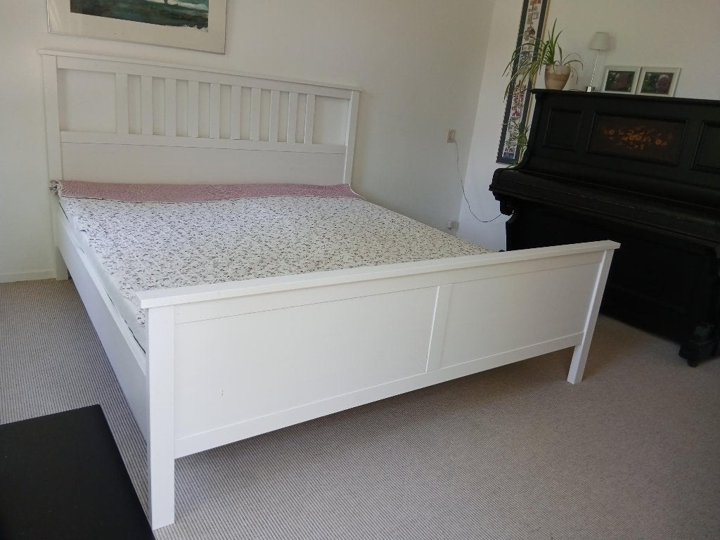 Zo goed als nieuw Ikea 2 persoonsbed, Wit, Tweepersoons, Zo goed als nieuw, 180 cm