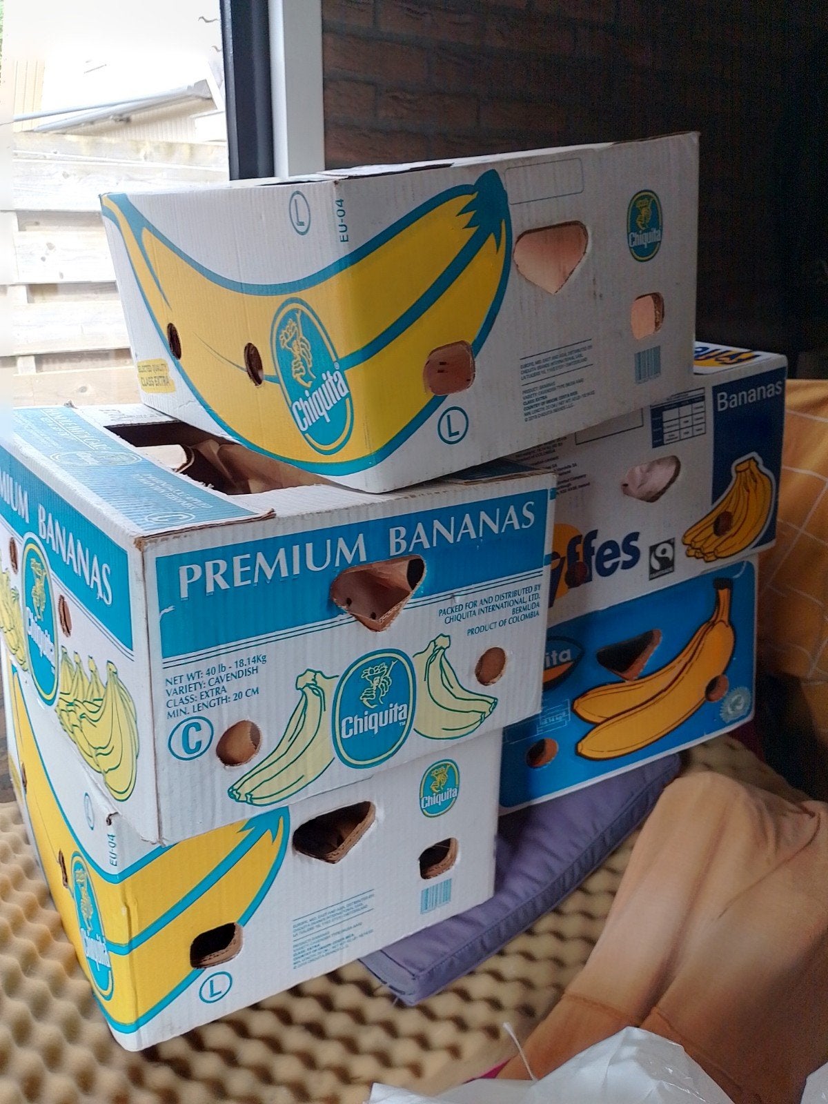 Bananendozen, Ophalen, 60 cm of meer, Doos, Minder dan 35 cm