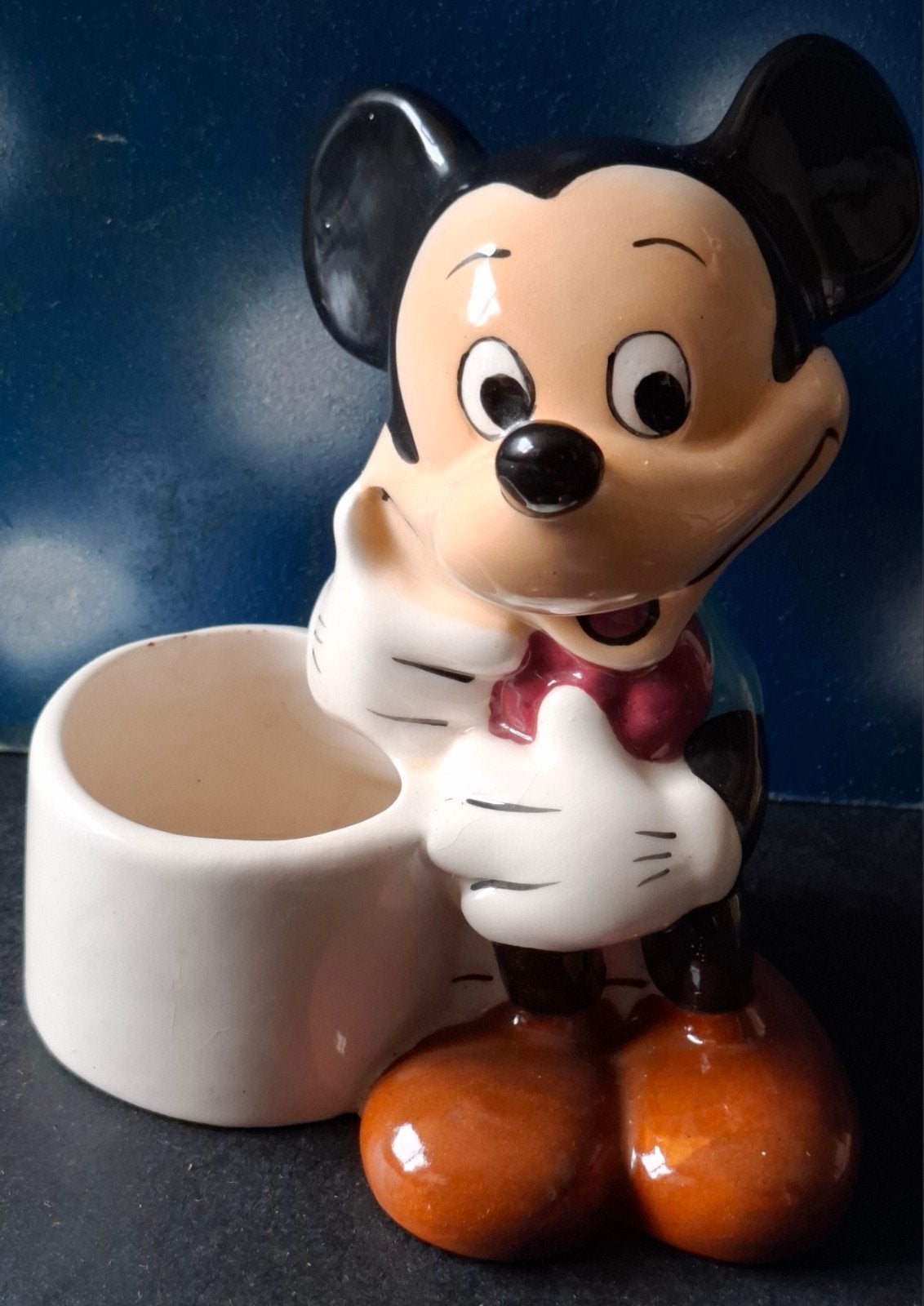Mickey Mouse bloempot. Keramiek. Glazuurd.  Ca 1950., Ophalen, Mickey Mouse, Zo goed als nieuw, Overige typen