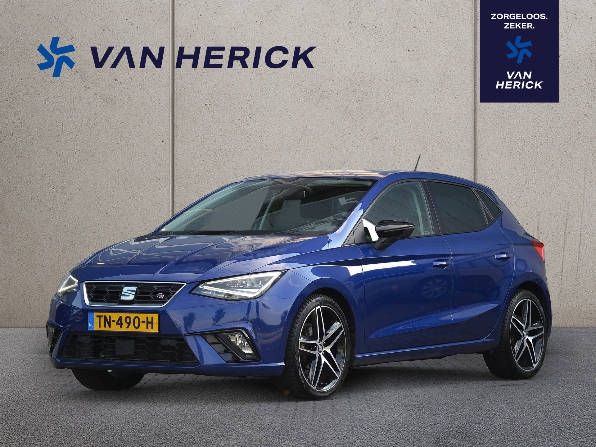 Seat Ibiza 1.0 TSI 95PK FR Business Intense | ACC | Keyless, Auto's, Voorwielaandrijving, 95 pk, Blauw, Leder en Stof