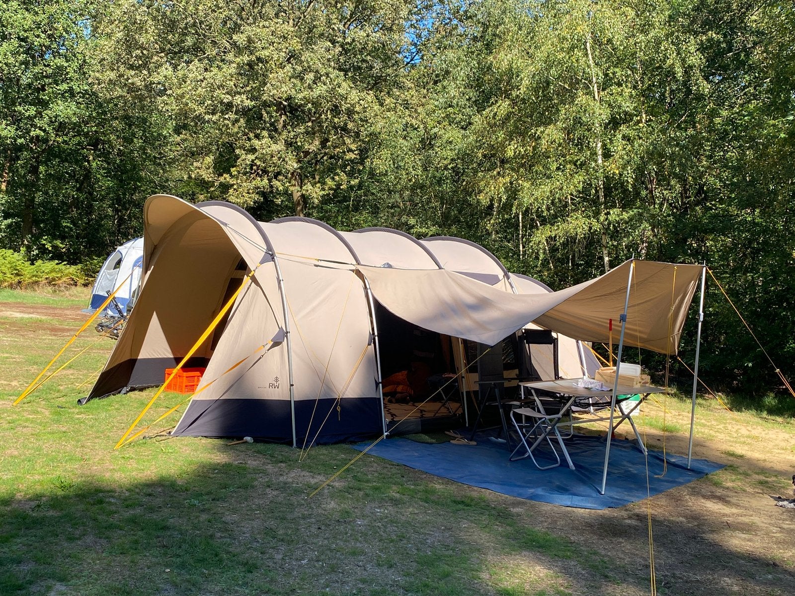 Redwood birch 340tc 4-5 pers. (2022) + extra's, Ophalen, Zo goed als nieuw, Tot en met 5