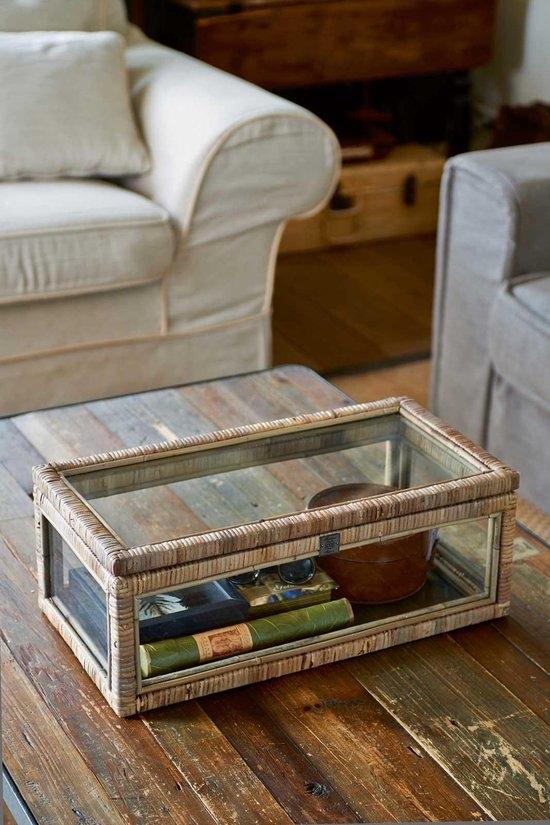 Rivièra Maison Decoratie Box van Rotan en Glas, Huis en Inrichting, Woonaccessoires | Overige, Zo goed als nieuw, Natuurlijk materiaal