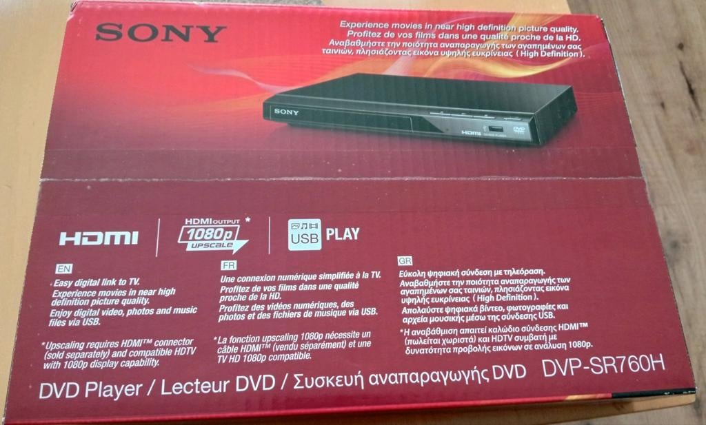 Nieuw!! Sony DVP-SR760H DVD-speler HDMI met USB, Audio, Tv en Foto, Dvd-spelers, Ophalen, Nieuw, Dvd-speler, Sony