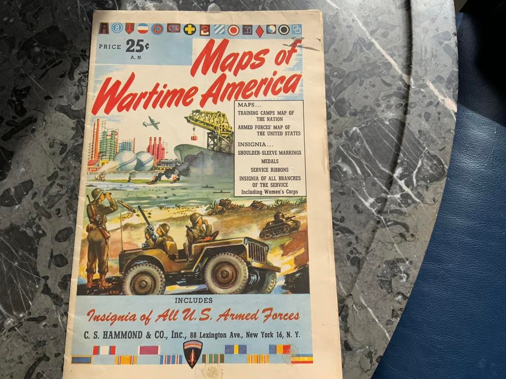 Maps of Wartime America - Zeldzame kaart, Ophalen of Verzenden, Tweede Wereldoorlog, Gelezen, Landmacht