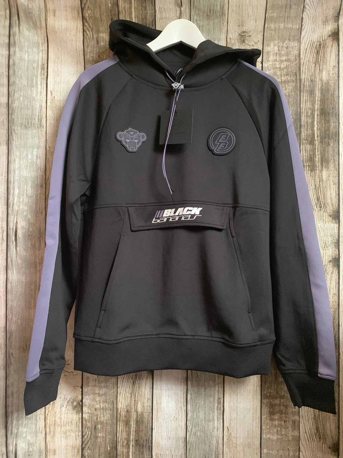 Black Bananas gave nieuwe zwart/paarse hoodie (Maat S), Kleding | Heren, Verzenden, Zwart, Nieuw, Black Bananas