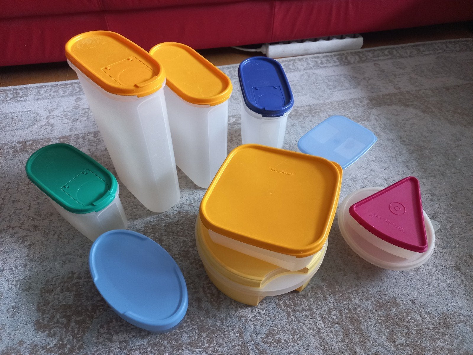 Mooi Tupperware: Ruimtespaarders en Koektrommel, Ophalen, Gebruikt, Bewaardoos, Met deksel