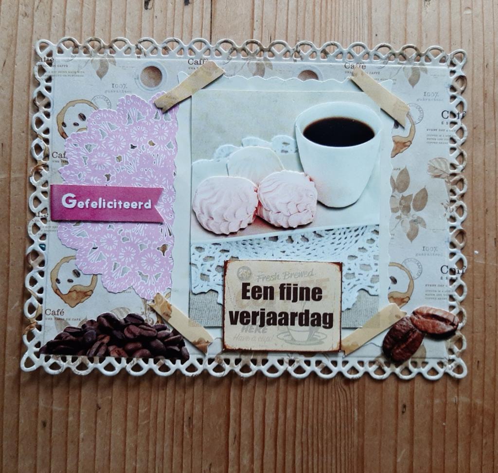 Stans kaart opleg met 3d koffie en meringues, Ophalen of Verzenden, Nieuw, Overige thema's