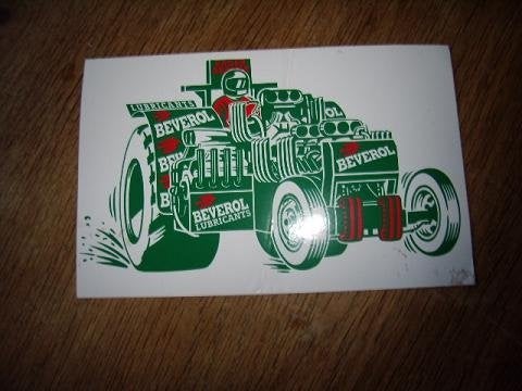 Beverol Eager Beaver tractorpulling team sticker 15,5x10cm, Ophalen of Verzenden, Zo goed als nieuw, Bedrijf of Vereniging