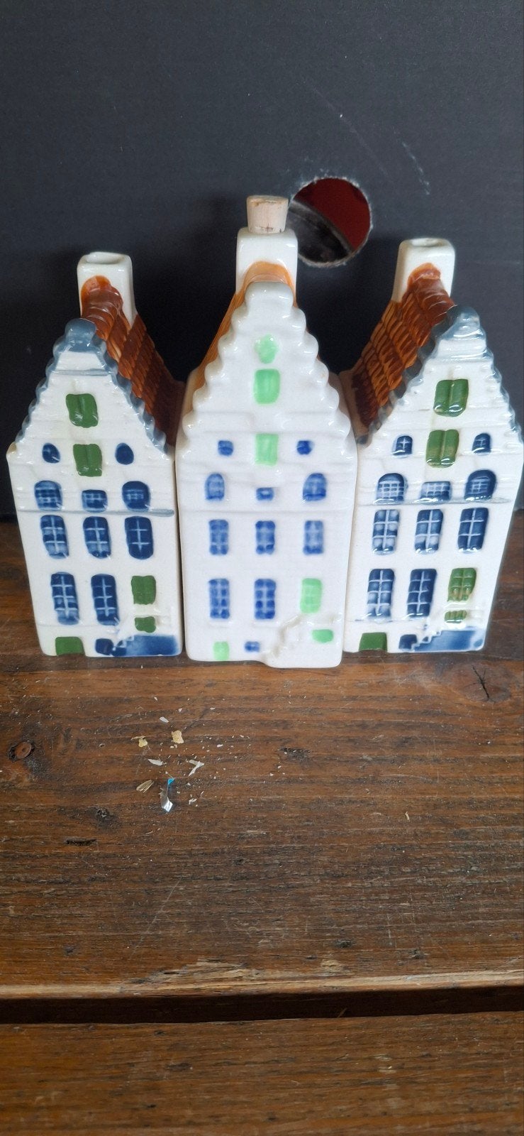 Handgeschilderde Hollandse huisjes 2x Singel 64 Amsterdam, Verzamelen, 1 t/m 20, -, -, Ophalen of Verzenden