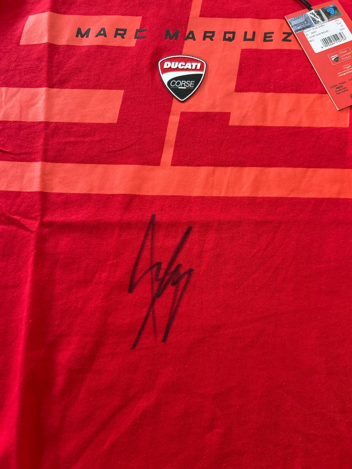 Nieuw Ducati Marc Marquez T-shirt met handtekening, Ophalen, Nieuw, Maat 48/50 (M), Rood