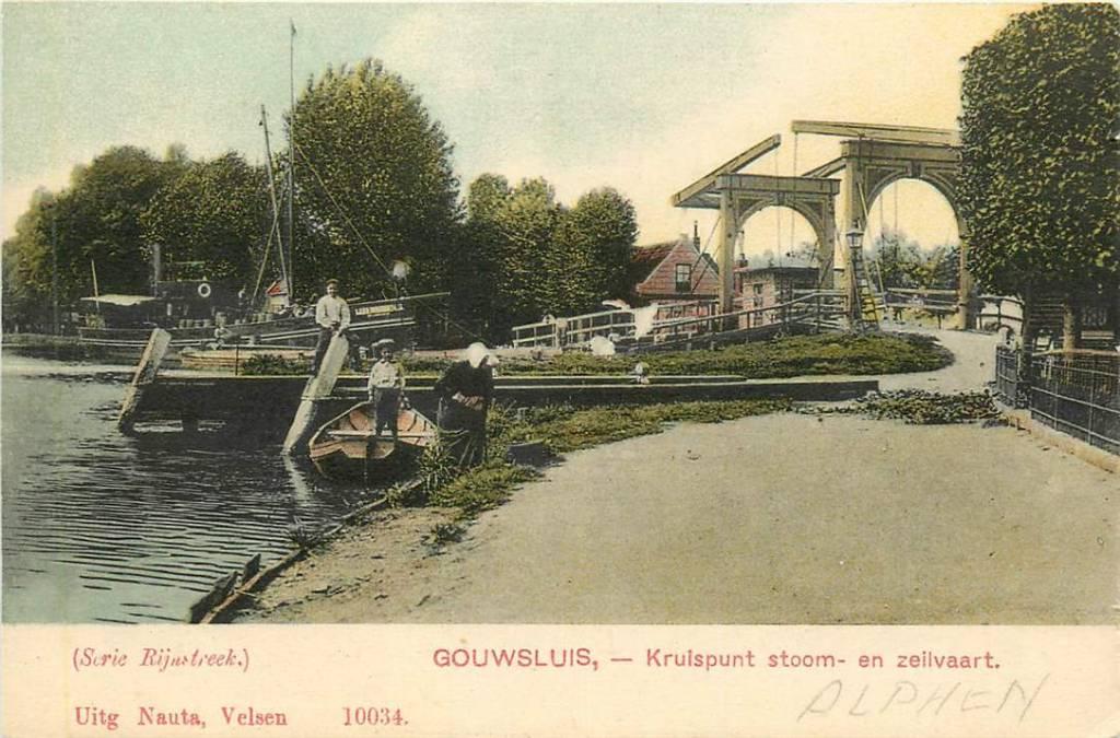 381-333-001 Gouwsluis Kruispont stoom- en zeilvaart, Verzenden, Voor 1920, Zuid-Holland