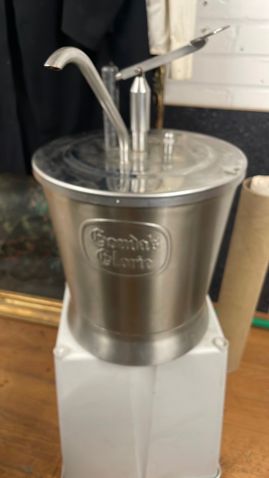 Vintage Gouda’s Glorie RVS Sauspomp / Mayonaisedispenser, Ophalen of Verzenden