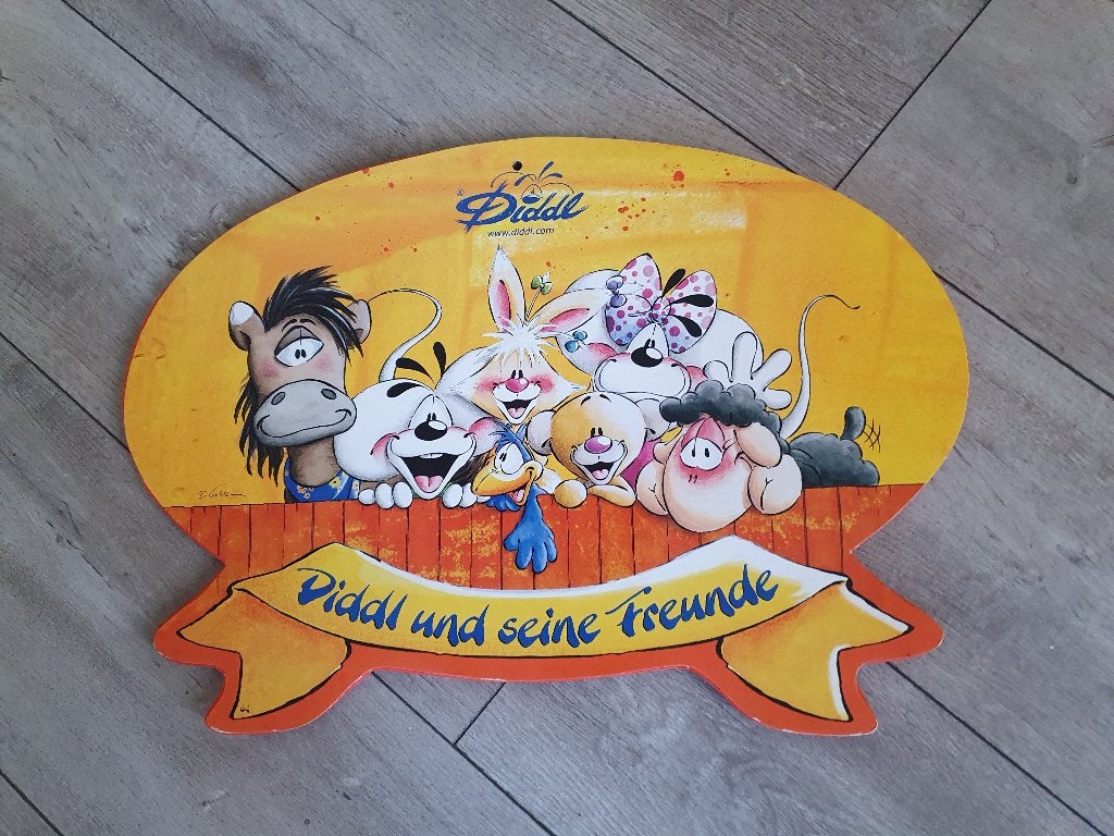 Wandbord Diddl, Ophalen, Verschillende figuren, Zo goed als nieuw, Overige typen