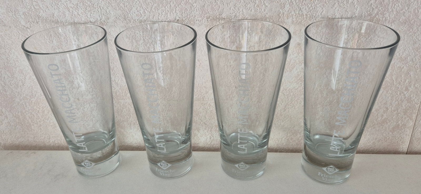 4 Friesche Vlag / Latte Macchiato glazen, Glas of Glazen, Ophalen of Verzenden, Overige stijlen, Glas