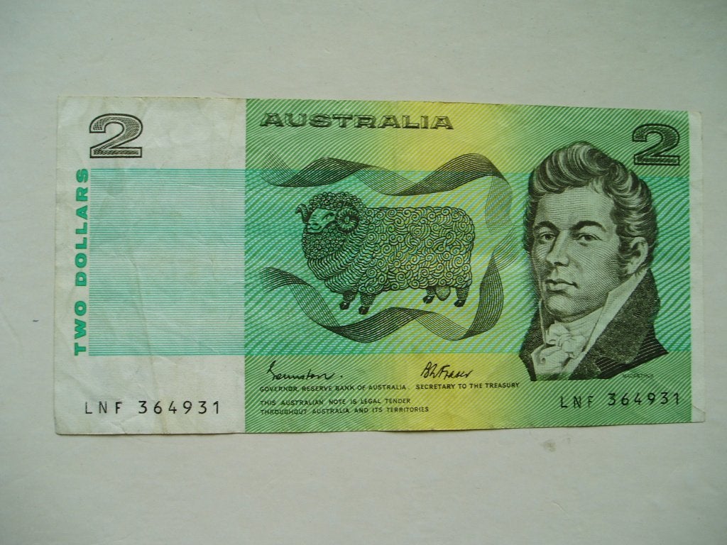 774. Australia, 2 dollars 1985 John MacArthur., Postzegels en Munten, Bankbiljetten | Oceanië, Los biljet, Verzenden